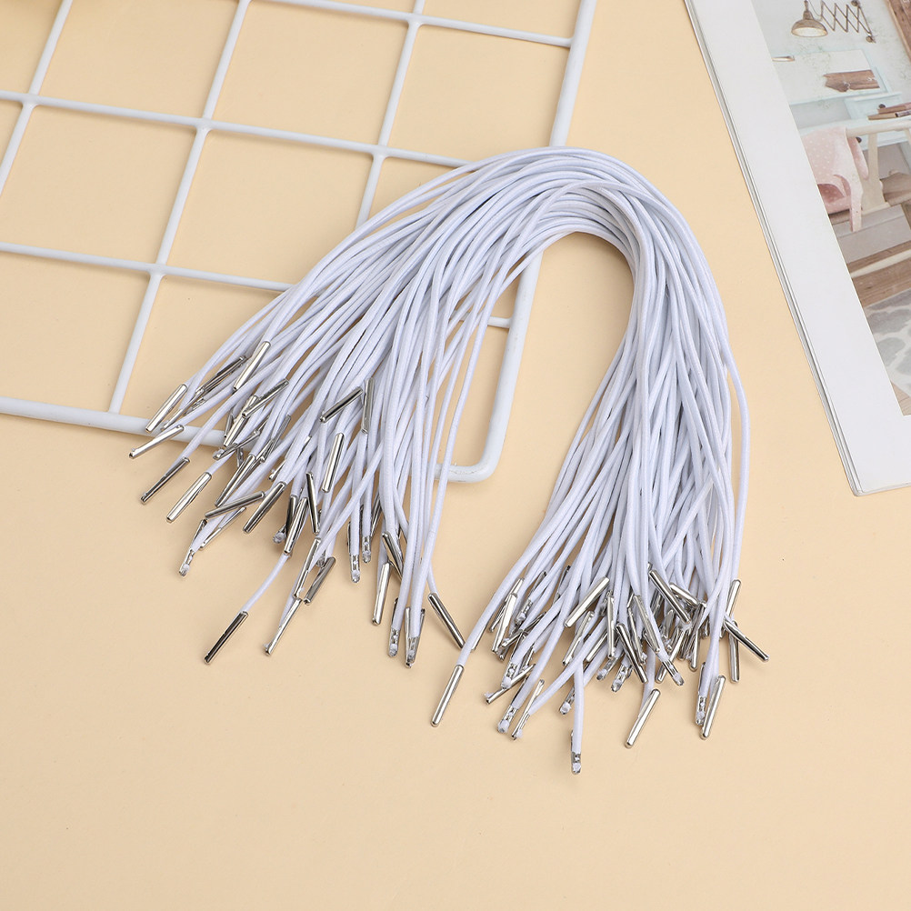 200本入り 金属製の端が付いた伸縮性のある丸紐 マスク製作 - Mask Lanyard Adjustable のレビューと価格