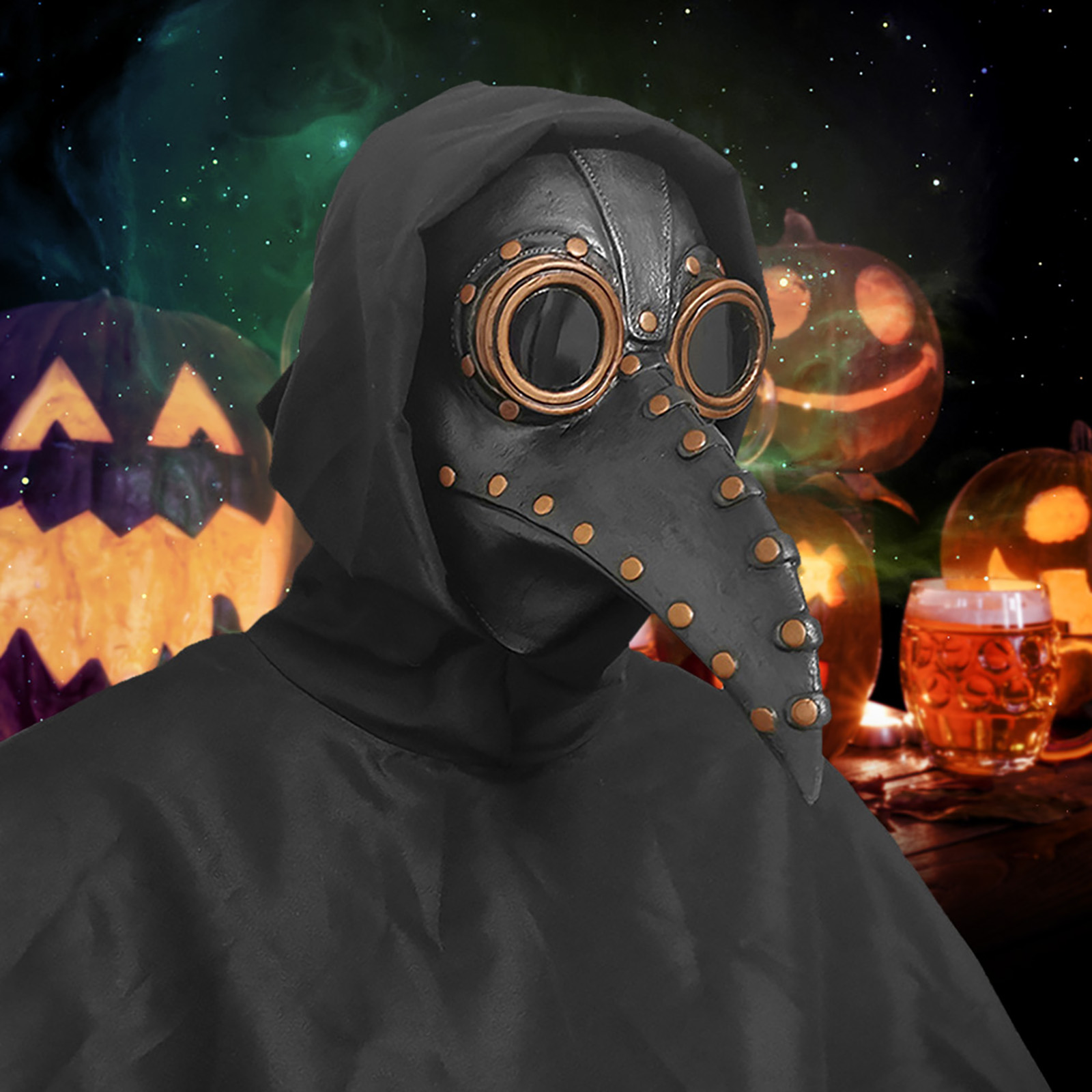 ハロウィーンのマスクとマント,フルフェイスマスク,スチームパ - Disposable Surgical Mask のレビューと価格